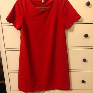 Red scalloped dress
